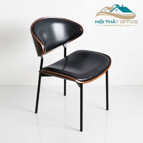 Ghế Cafe Tiếp Khách Nệm Da Lưng Gỗ GTK-051