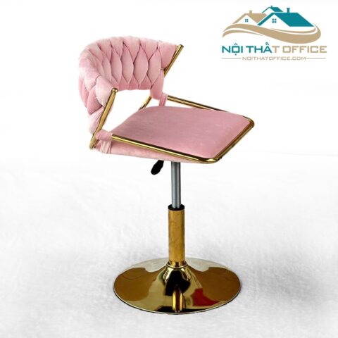 Ghế Xoay Vải Nhung Khung Sắt Mạ Vàng GSPA-037