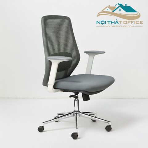 Ghế Nhân Viên Lưng Lưới Khung Nhựa Trắng GNV-0109