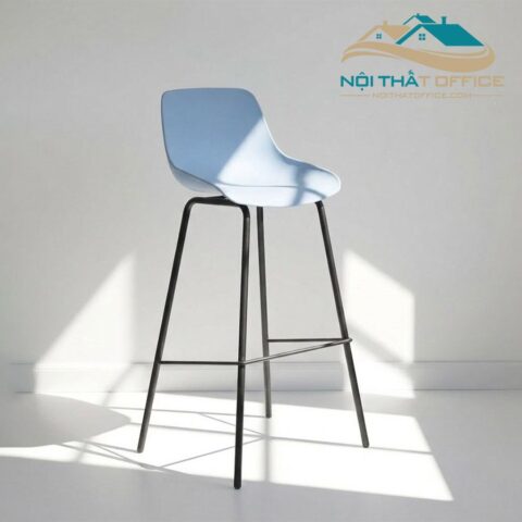 Ghế Quầy Bar Chân Sắt Yên Nhựa PP GBR-051
